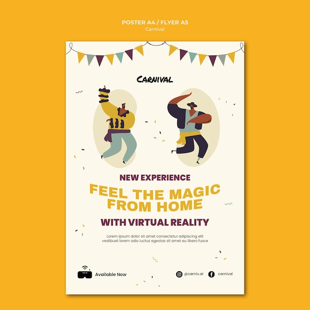 Free PSD illustrated carnival poster template