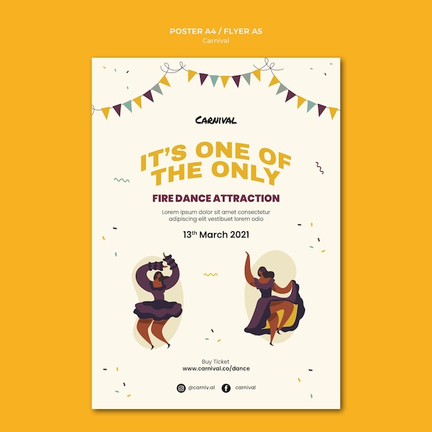 Free PSD illustrated carnival poster template