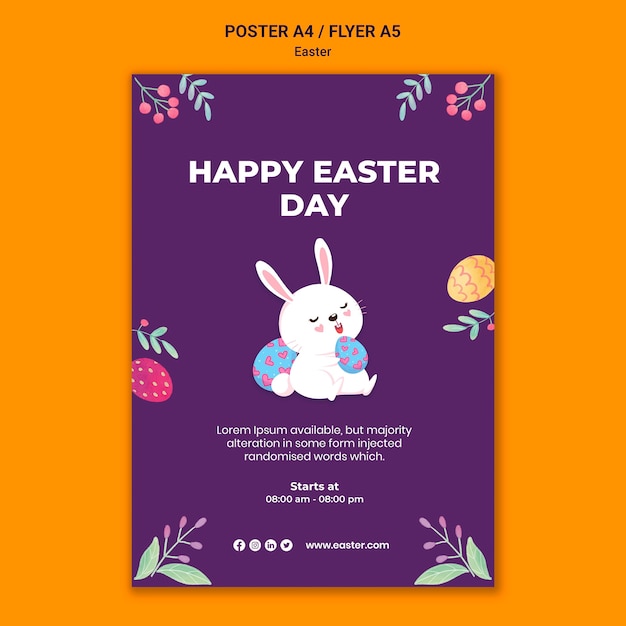 Illustrated easter event print template