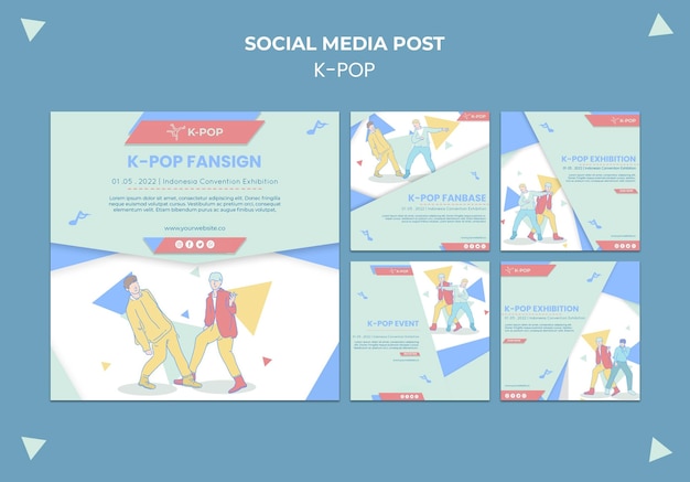 Post illustrati sui social media k-pop