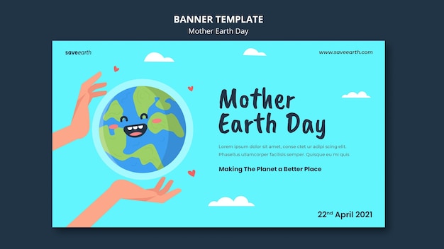 illustrated mother earth day banner template
