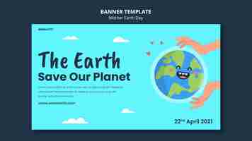 Free PSD illustrated mother earth day banner template