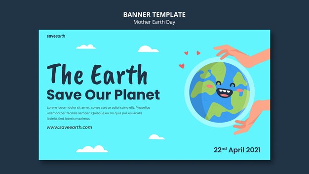 illustrated mother earth day banner template