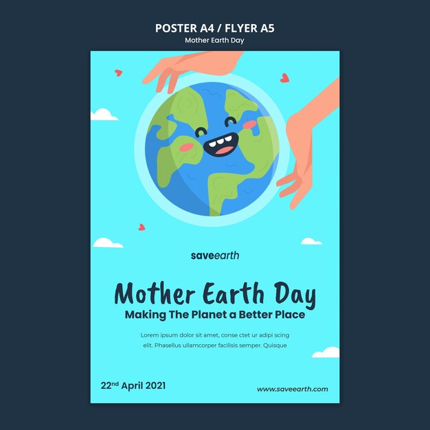 illustrated mother earth day print template