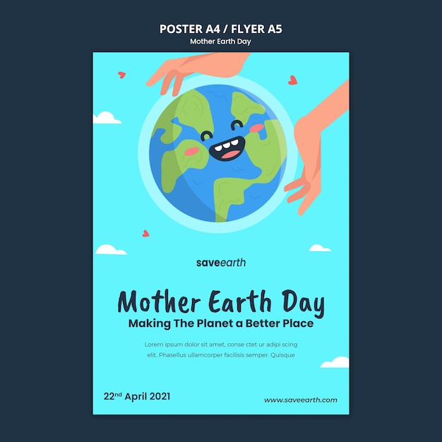 illustrated mother earth day print template
