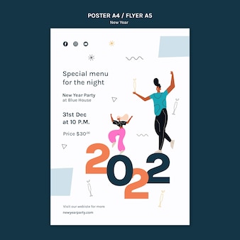 Illustrated new year print template