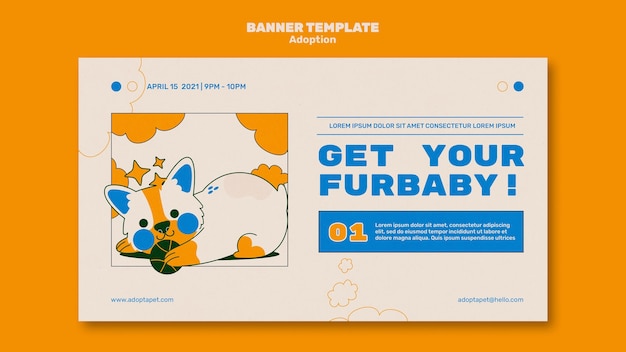 無料PSD 図解ペットバナーテンプレート