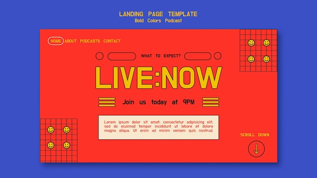 Иллюстрированный шаблон целевой страницы подкаста