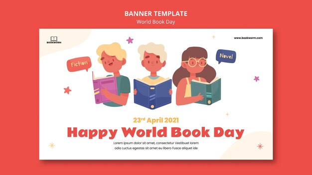 illustrated world book day banner template