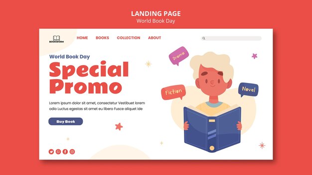 illustrated world book day landing page