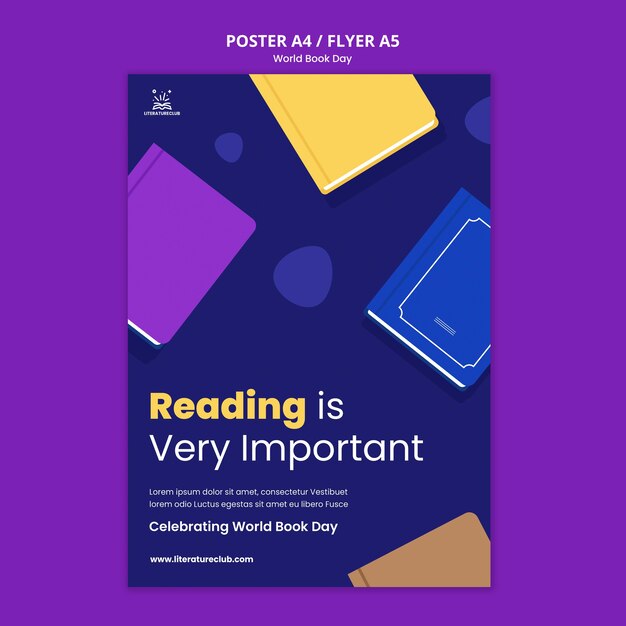 cover page template for assignment word Free PSD illustrated world book day poster template