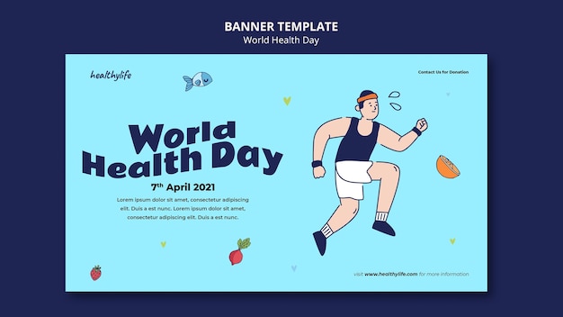 Illustrated world health day banner