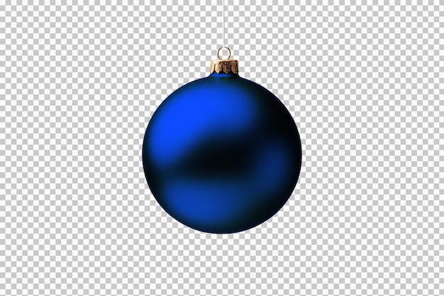 無料PSD 透明な背景に分離された青いクリスマスボールの画像