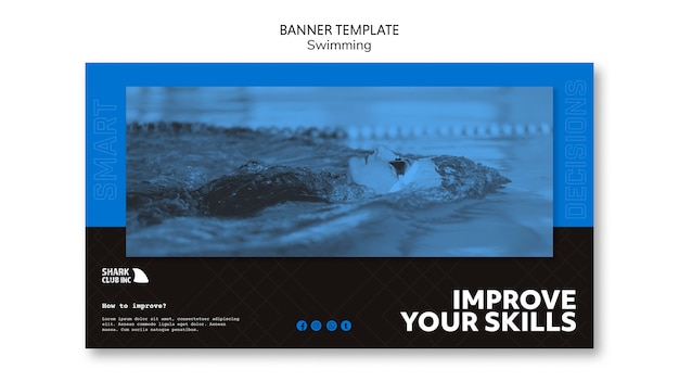 Improve skills banner swimming club template