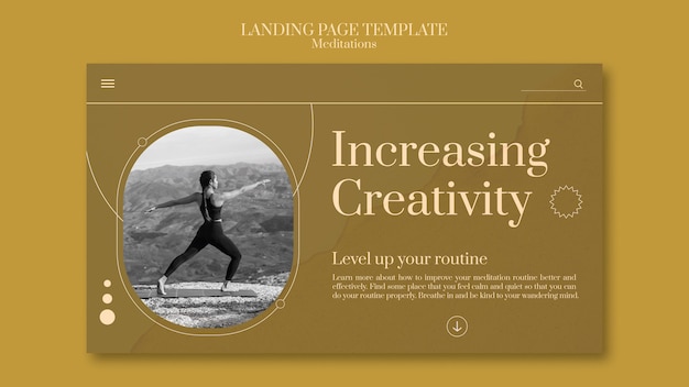 Free PSD increasing creativity landing page