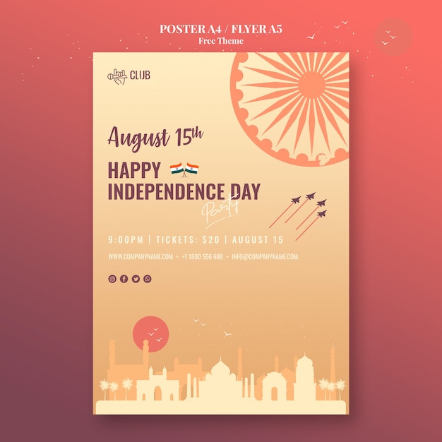 Free PSD independence day poster design