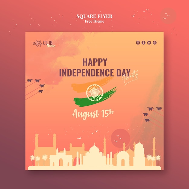 Free PSD independence day square flyer design