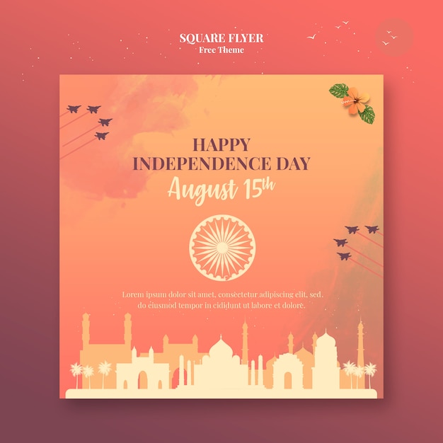 Free PSD independence day square flyer template