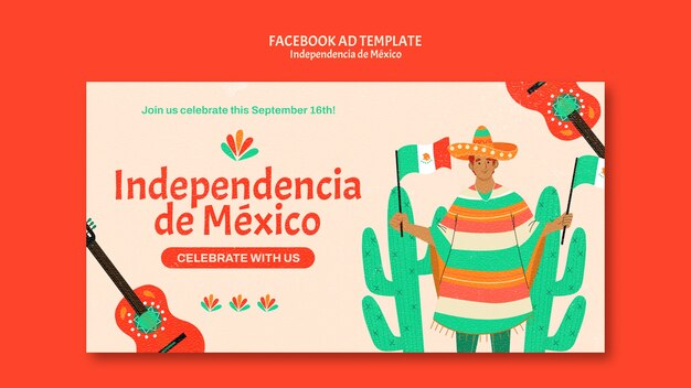 independencia de mexico facebook ad template design