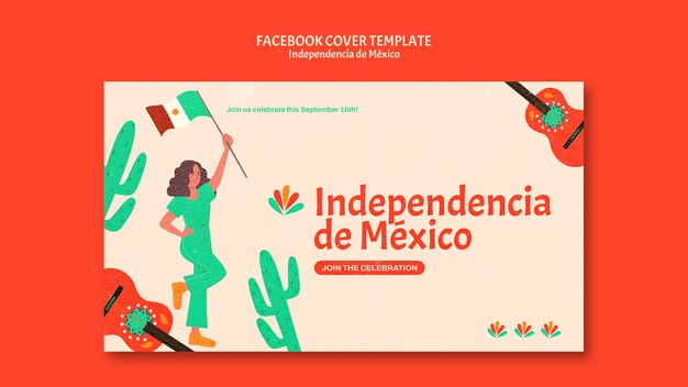 Independencia de 멕시코 페이스북 표지 템플릿 디자인