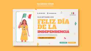 Бесплатный PSD Дизайн обложки facebook для независимости мексики