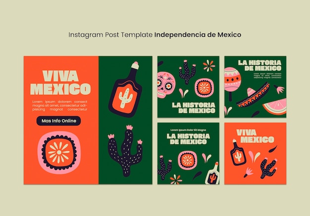 Free PSD independencia de mexico  template design