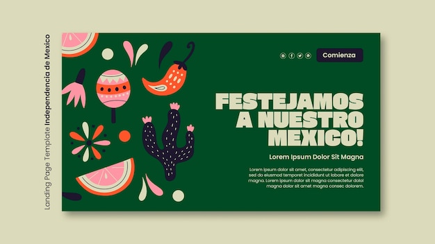 Free PSD independencia de mexico  template design