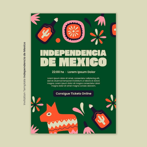 Free PSD independencia de mexico  template design