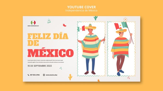 Independencia de Mexico youtube 미리보기 이미지 템플릿 디자인