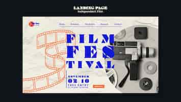 Бесплатный PSD Шаблон целевой страницы фестиваля независимого кино