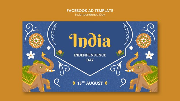 インド独立記念日facebookテンプレート