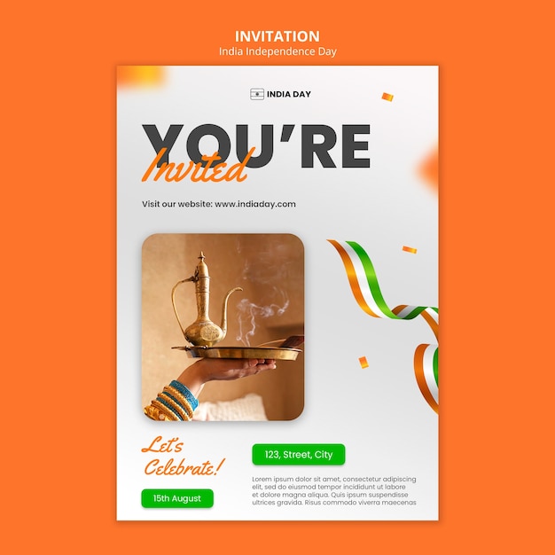 India independence day invitation template