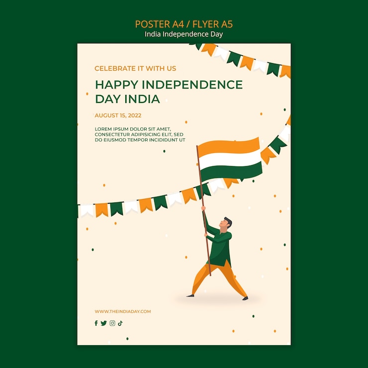 मुफ़्त PSD india independence day poster design
