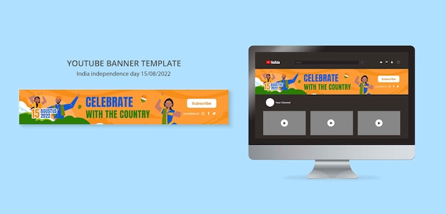 Free PSD india independence day template design