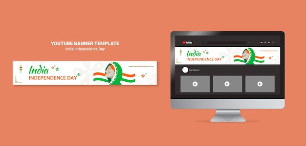 India independence day youtube banner template