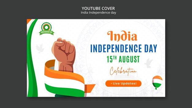 Copertina youtube del giorno dell'indipendenza dell'India