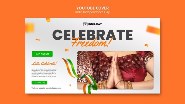 मुफ़्त PSD india independence day youtube cover
