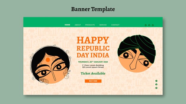 Free PSD india republic day banner template