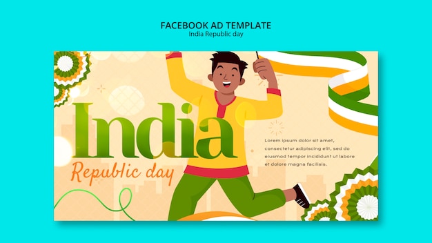 Modello promozionale dei social media per la celebrazione della festa della repubblica dell'india