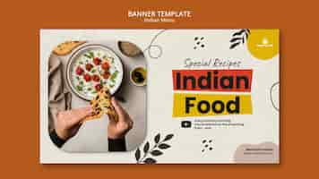 Free PSD indian food banner design template