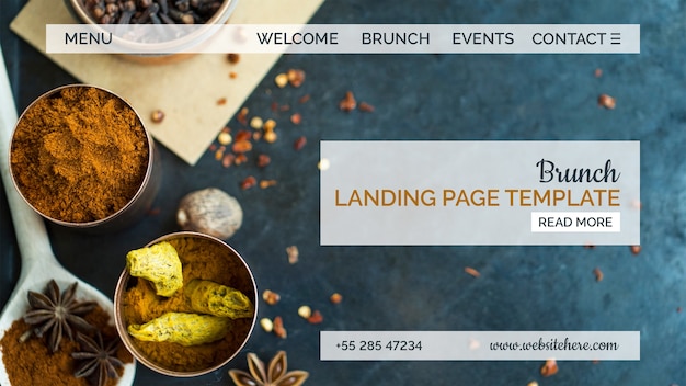 Free PSD indian food landing page template