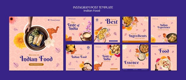 インド料理レストランとビジネスのInstagramの投稿コレクション