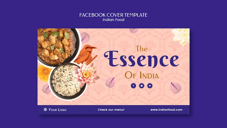 मुफ़्त PSD indian food restaurant and business social media cover template