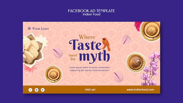 Indian food restaurant and business social media promo template
