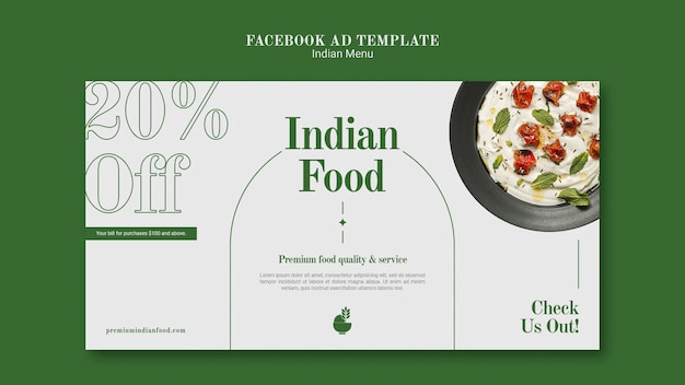 Free PSD indian food restaurant and business social media promo template