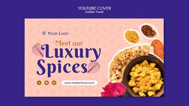 Indian food restaurant and business youtube cover template