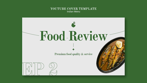 Free PSD indian food restaurant and business youtube cover template