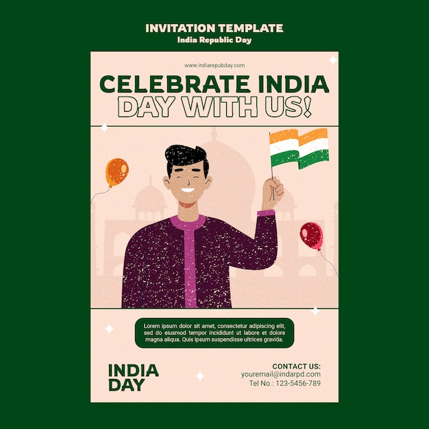 Free PSD indian independence day template design