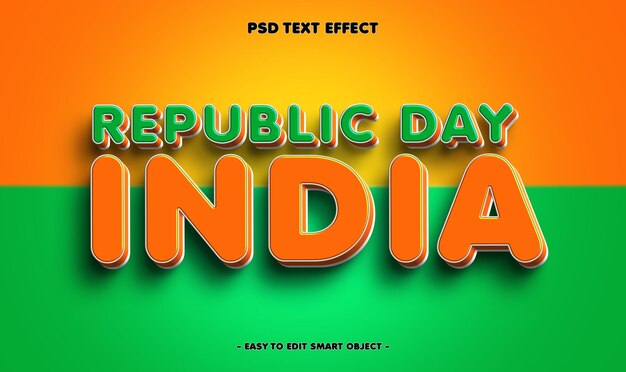 インド共和国の日 編集可能なテキスト効果
