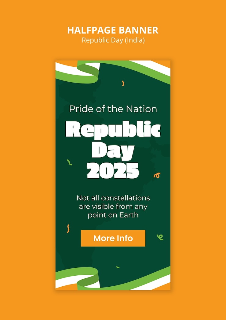 Free PSD indian republic day template design